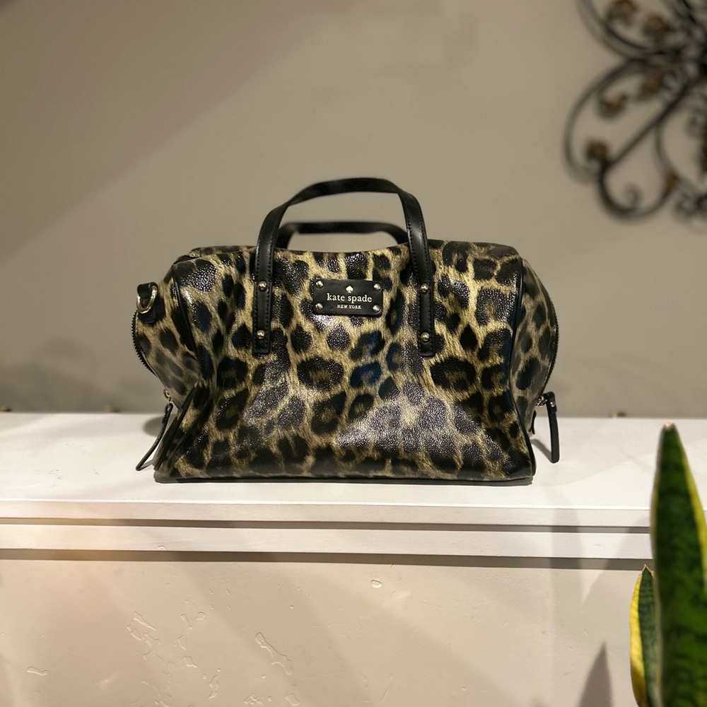 Kate Spade Black and Brown Leopard Satchel